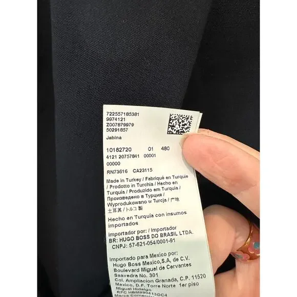 HUGO BOSS Women’s Virgin Wool Blazer Black Tailored Career Jacket Size US 12 - Picture 8 of 10